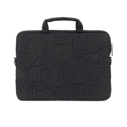 Marc Jacobs Quilted Logo Laptop Bag Silver/Black