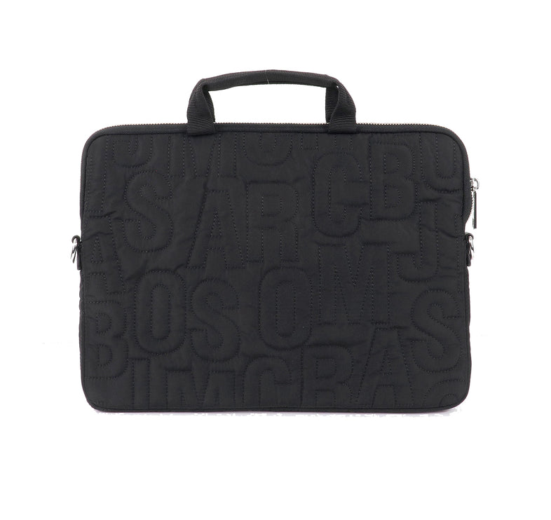 Marc Jacobs Quilted Logo Laptop Bag Silver/Black