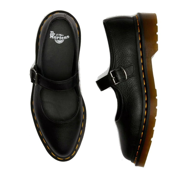 Dr. Martens Women's Elphie Virginia Leather Mary Jane Shoes Black