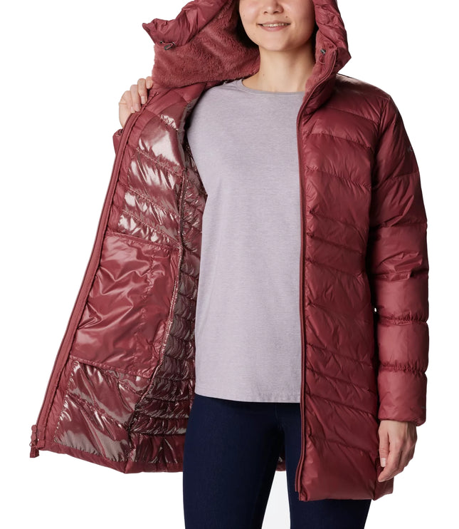 Columbia Women's Autumn Park Down Hooded Mid Jacket Beetroot