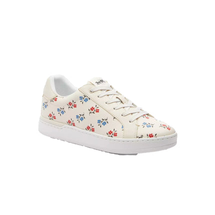 Coach Women's Clip Low Top Sneaker With Floral Print Chalk
