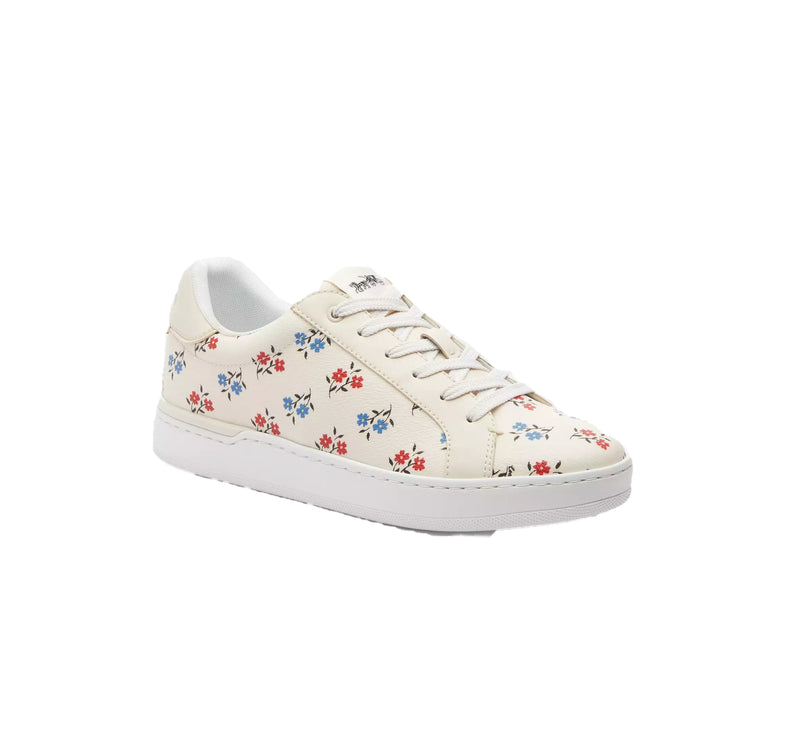 Coach Women's Clip Low Top Sneaker With Floral Print Chalk