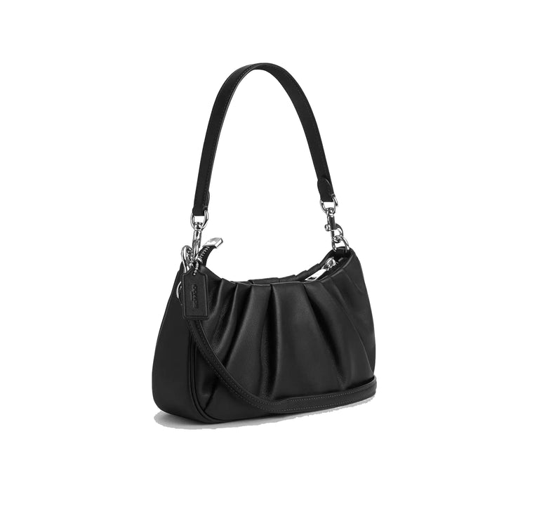 Coach Women's Teri Shoulder Bag With Ruching Silver/Black