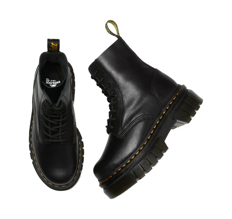 Dr. Martens Unisex Audrick Nappa Leather Lux Platform Ankle Boots Black