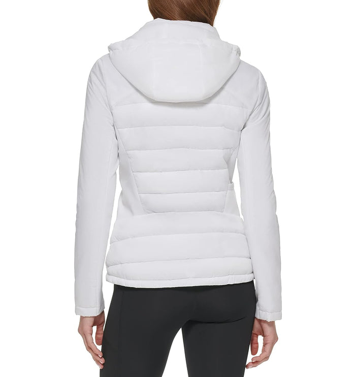 Calvin Klein Women's Crinkle Puffer Jacket White - Özel İndirim - Hemen Kargoda