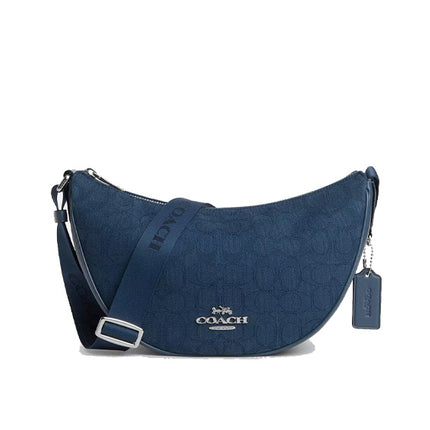 Coach Women's Pace Shoulder Bag In Signature Jacquard Silver/Denim/Dark Denim - Hemen Kargoda