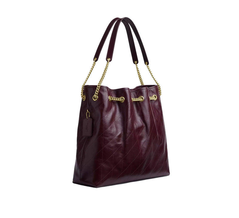 Coach Women's Evelyn Large Shoulder Bag With Quilting Gold