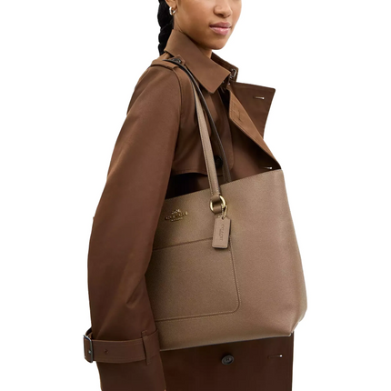 Coach Women's Station Tote Bag Gold/Dark Stone