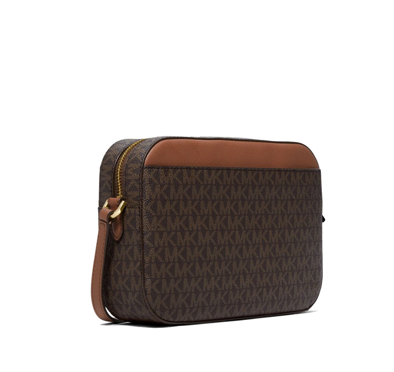 Michael Kors Women's Jet Set Large Logo Crossbody Bag Brown - Hemen Kargoda