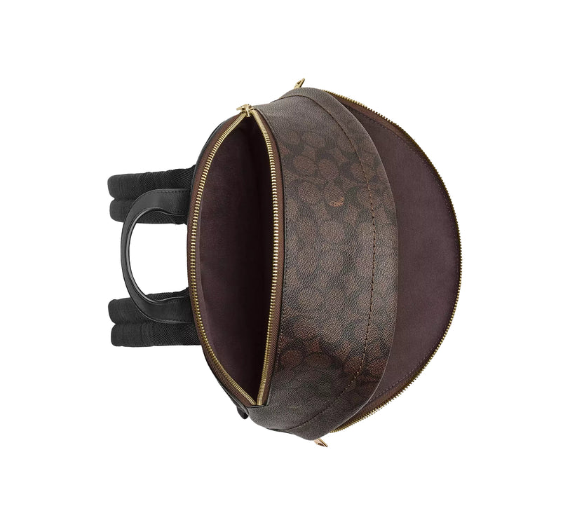 Coach Women's Taylor Small Backpack In Signature Canvas Gold/Walnut/Black