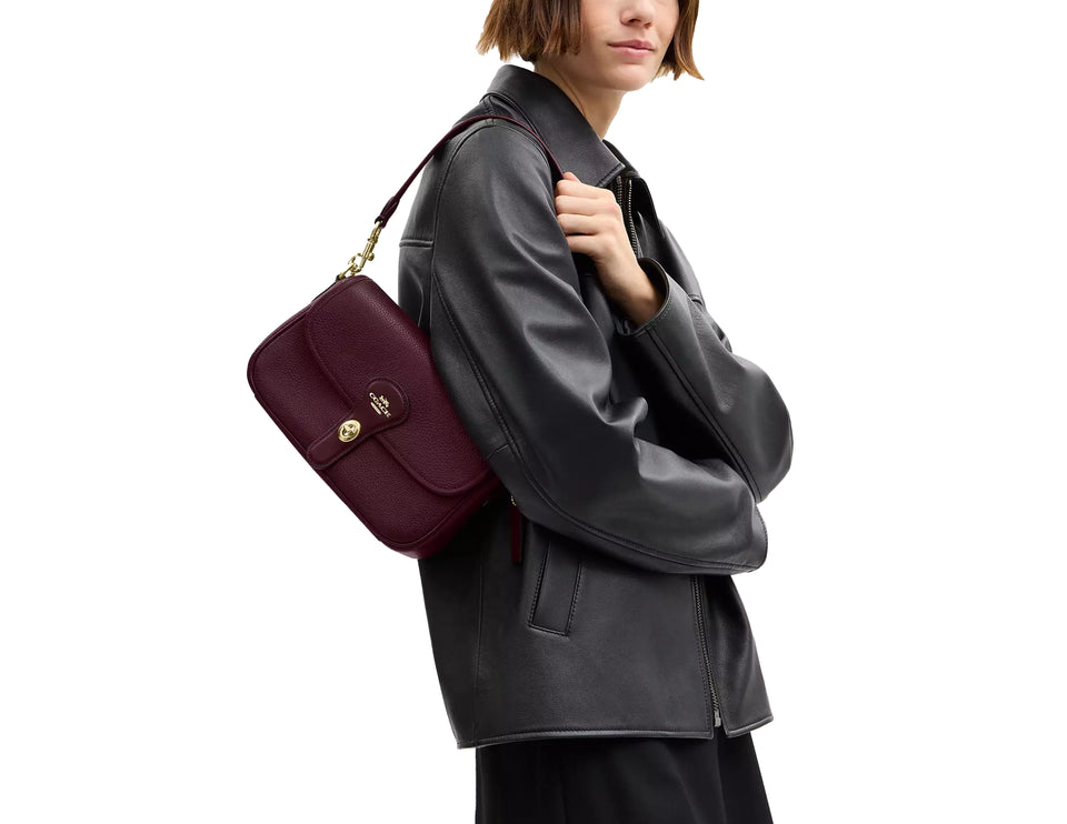 Coach Women's Hadley Shoulder Bag Gold/Dark Wine