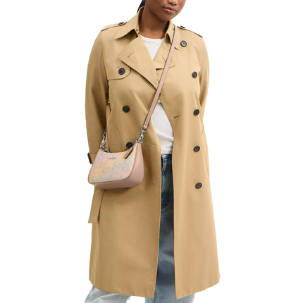 Coach Women's Teri Shoulder Bag In Rainbow Signature Canvas Silver/Sand Multi