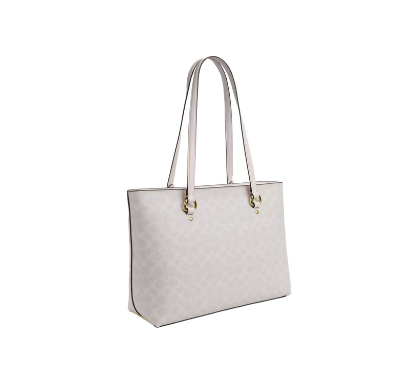Coach Women's Station Tote Bag In Signature Canvas Gold/White/Chalk