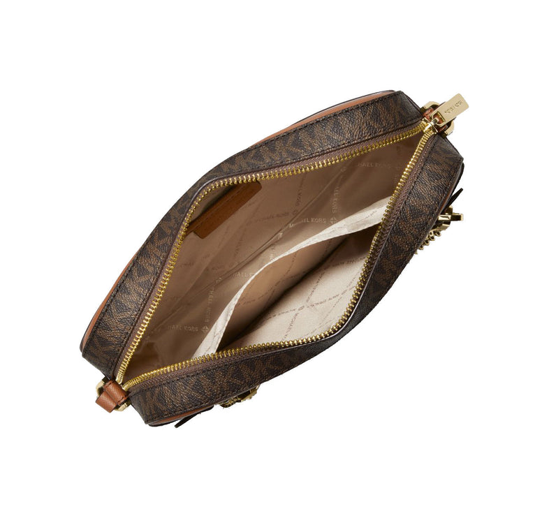 Michael Kors Women's Jet Set Large Logo Crossbody Bag Brown - Hemen Kargoda