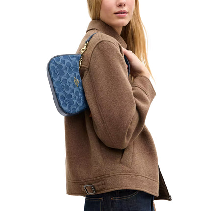 Coach Women's Teri Mini Crossbody Bag In Signature Denim Gold/Indigo