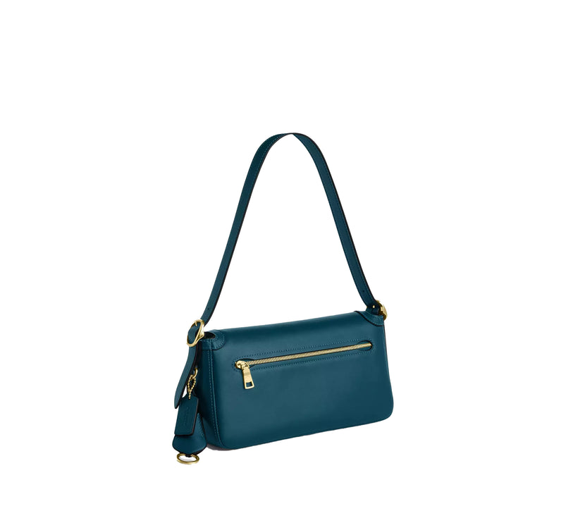 Coach Women's Etta Small Flap Shoulder Bag Gold/Teal Ink