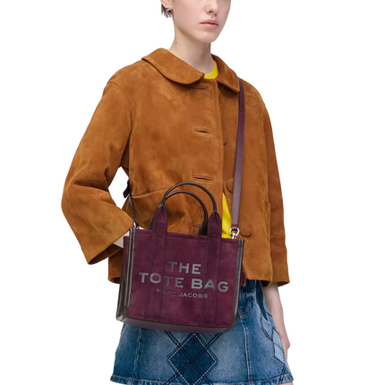 Marc Jacobs Women's The Suede Small Tote Bag Dark Plum