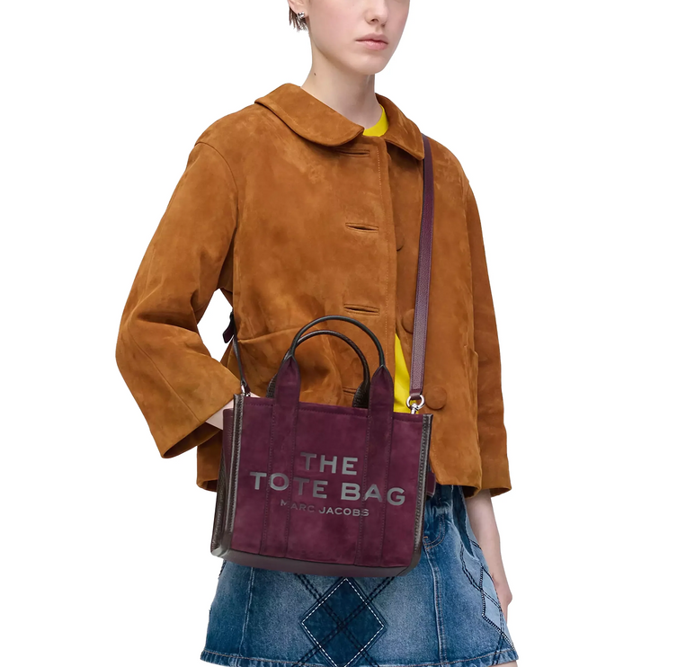 Marc Jacobs Women's The Suede Small Tote Bag Dark Plum