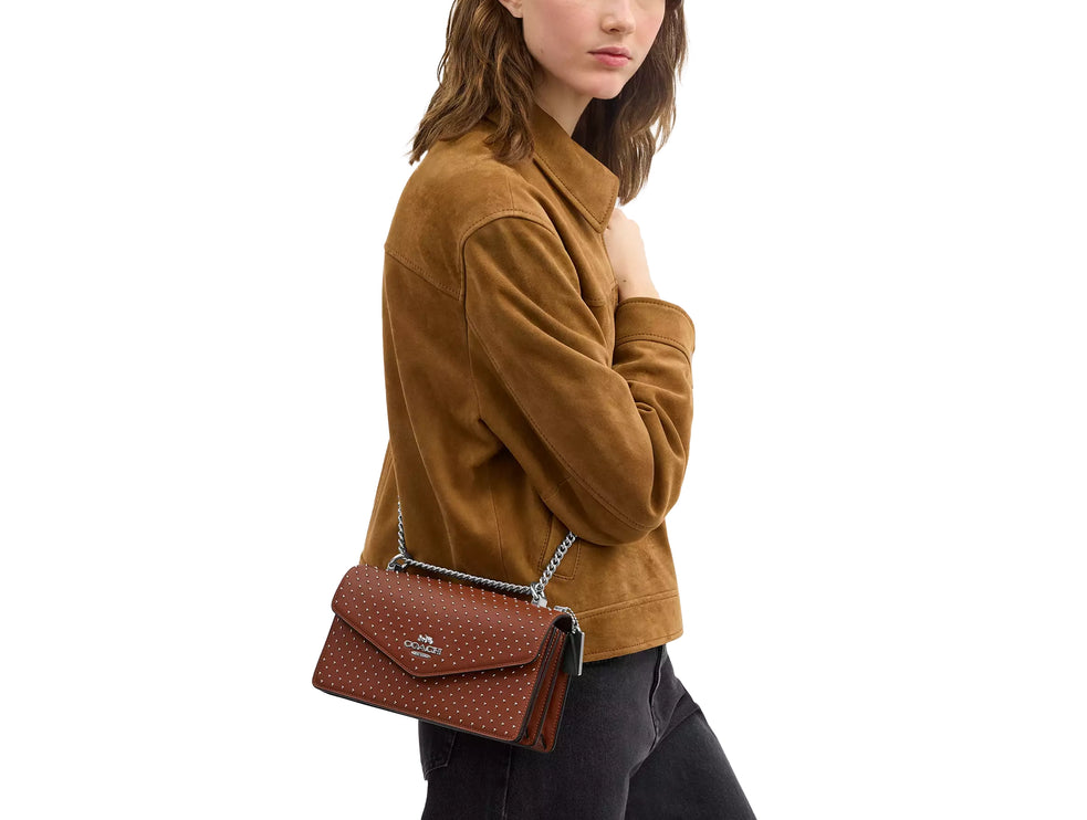 Coach Women's Klare Envelope Crossbody Bag With Rivets Smooth Leather/Silver