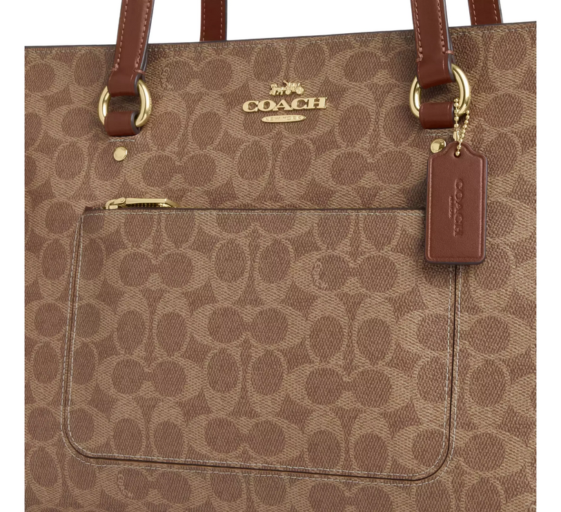 Coach Women's Station Tote Bag In Signature Canvas Gold/Tan/Brown