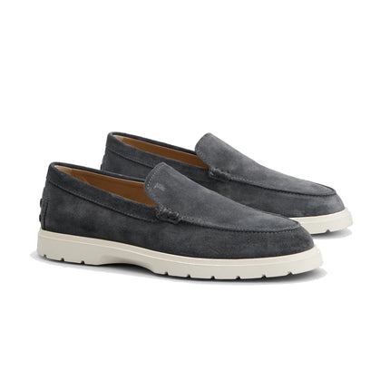Tod's Men's Slipper Loafers in Suede Grey