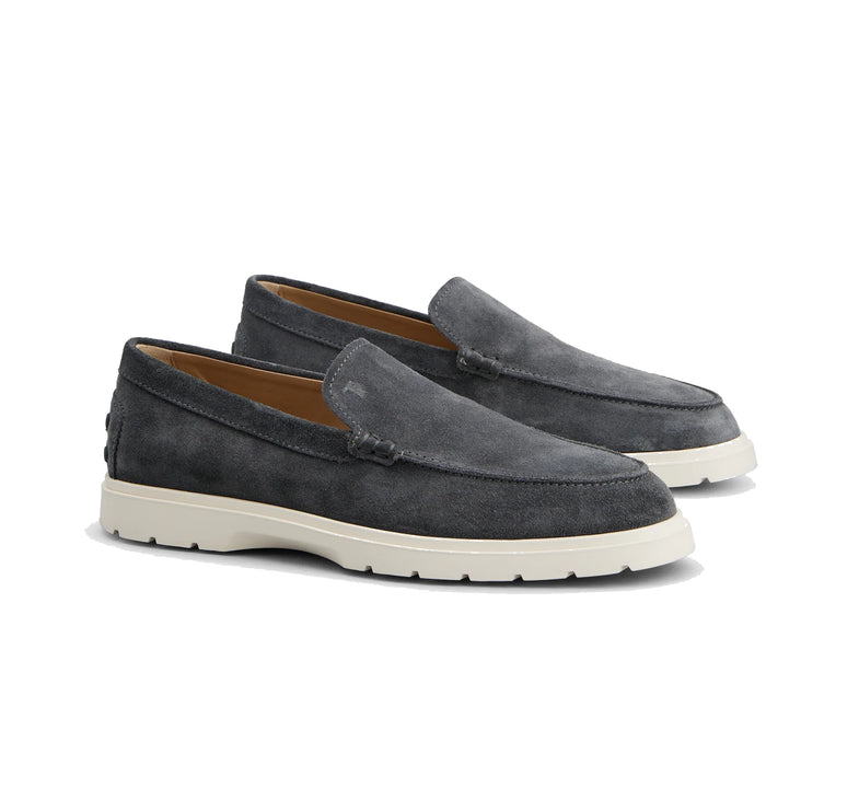 Tod's Men's Slipper Loafers in Suede Grey