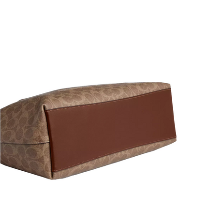 Coach Women's Station Tote Bag In Signature Canvas Gold/Tan/Brown