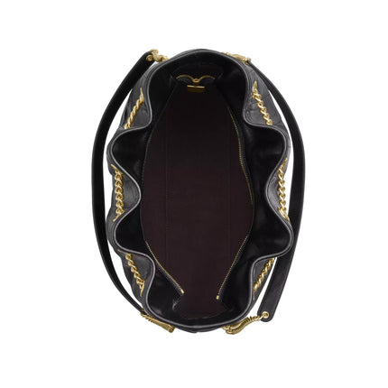 Coach Women's Evelyn Large Shoulder Bag With Quilting Gold/Black