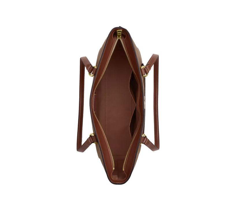 Coach Women's Station Tote Bag In Signature Canvas Gold/Tan/Brown