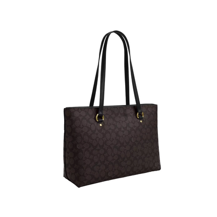 Coach Women's Station Tote Bag In Signature Canvas Gold/Walnut/Black