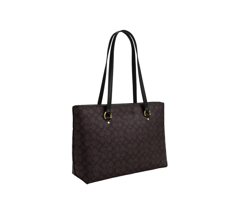 Coach Women's Station Tote Bag In Signature Canvas Gold/Walnut/Black