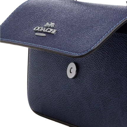 Coach Women's Mini Josie Top Handle Bag In Signature Canvas Silver/Blue/Navy