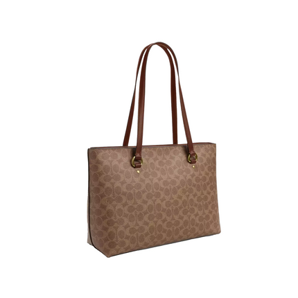 Coach Women's Station Tote Bag In Signature Canvas Gold/Tan/Brown