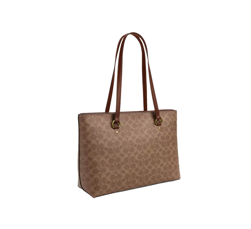 Coach Women's Station Tote Bag In Signature Canvas Gold/Tan/Brown