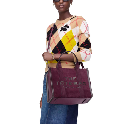 Marc Jacobs Women's The Suede Medium Tote Bag Dark Plum