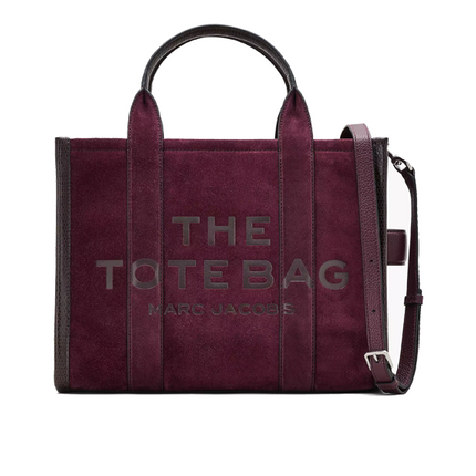 Marc Jacobs Women's The Suede Medium Tote Bag Dark Plum