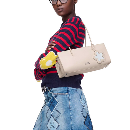 Marc Jacobs Women's The Glam Mirror Satchel Bag Cotton White