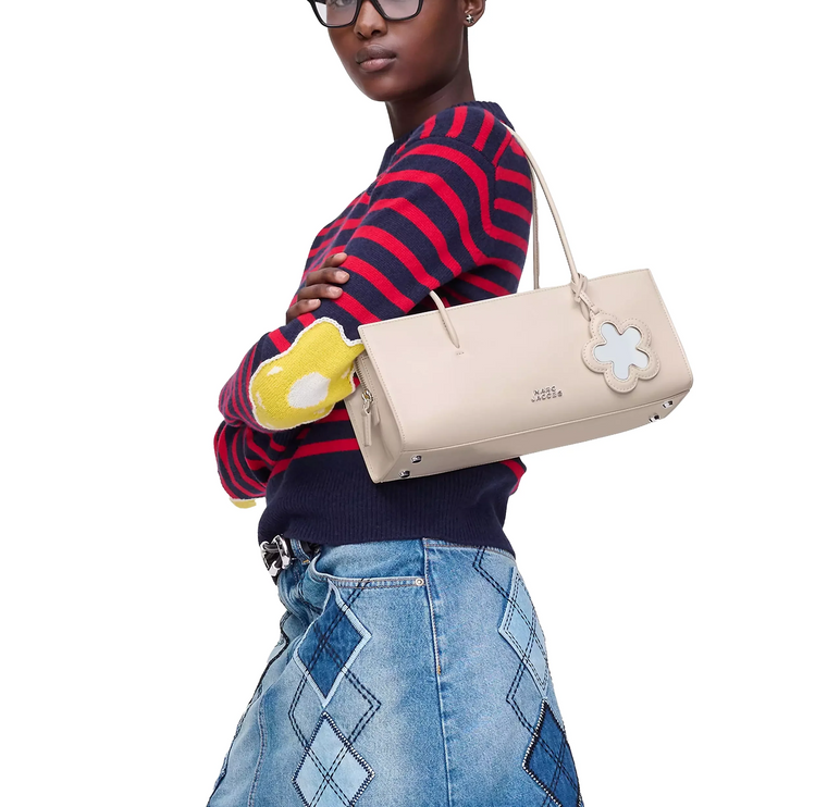 Marc Jacobs Women's The Glam Mirror Satchel Bag Cotton White