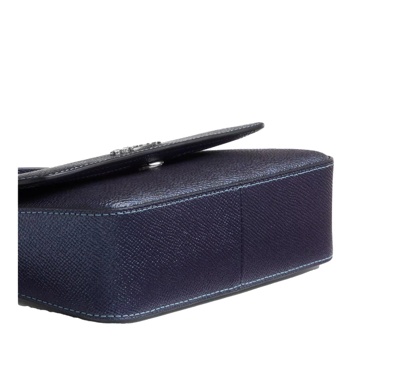 Coach Women's Mini Josie Top Handle Bag In Signature Canvas Silver/Blue/Navy