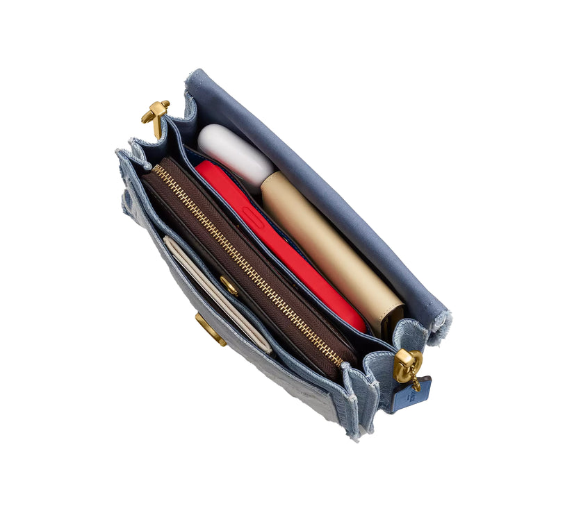 Coach Women's Tabby Shoulder Bag 26 With Repurposed Denim Patchwork Brass/Denim