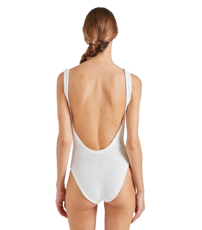 HUNZA G Women's Square Neck Swim White
