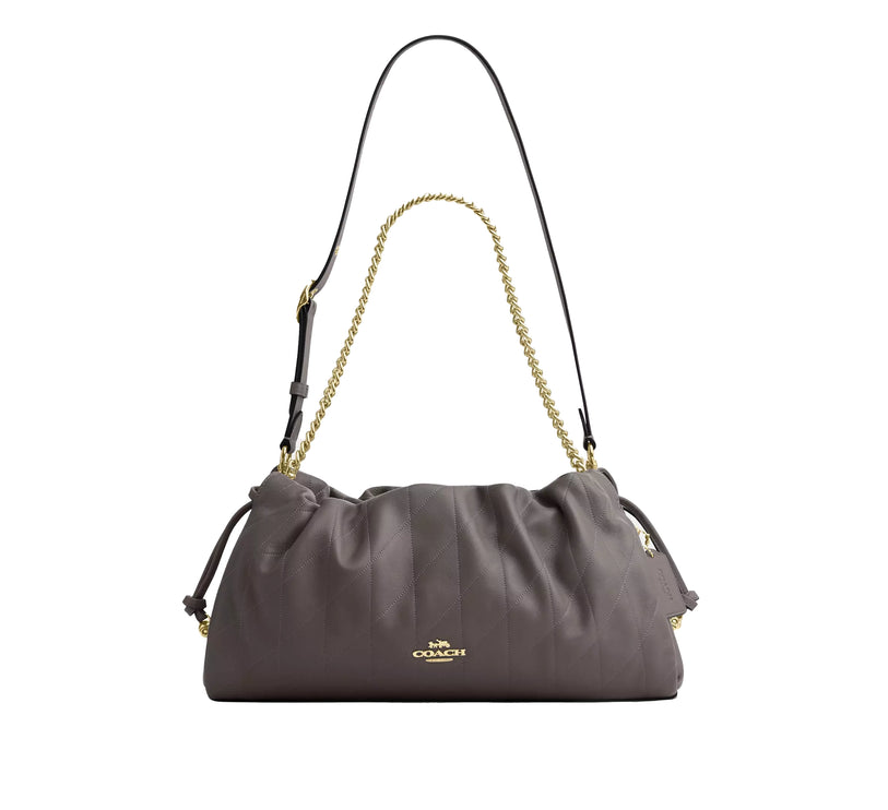 Coach Women's Faye Large Shoulder Bag With Quilting Gold/Slate