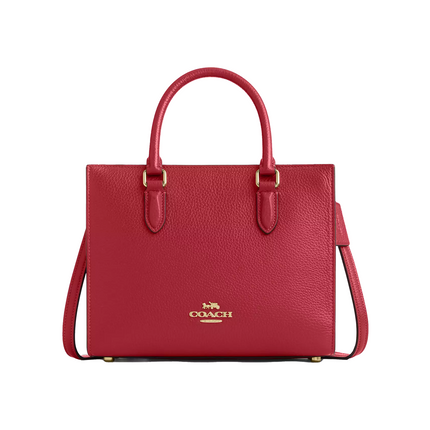 Coach Women's Maggie Small Tote Bag Gold/True Red