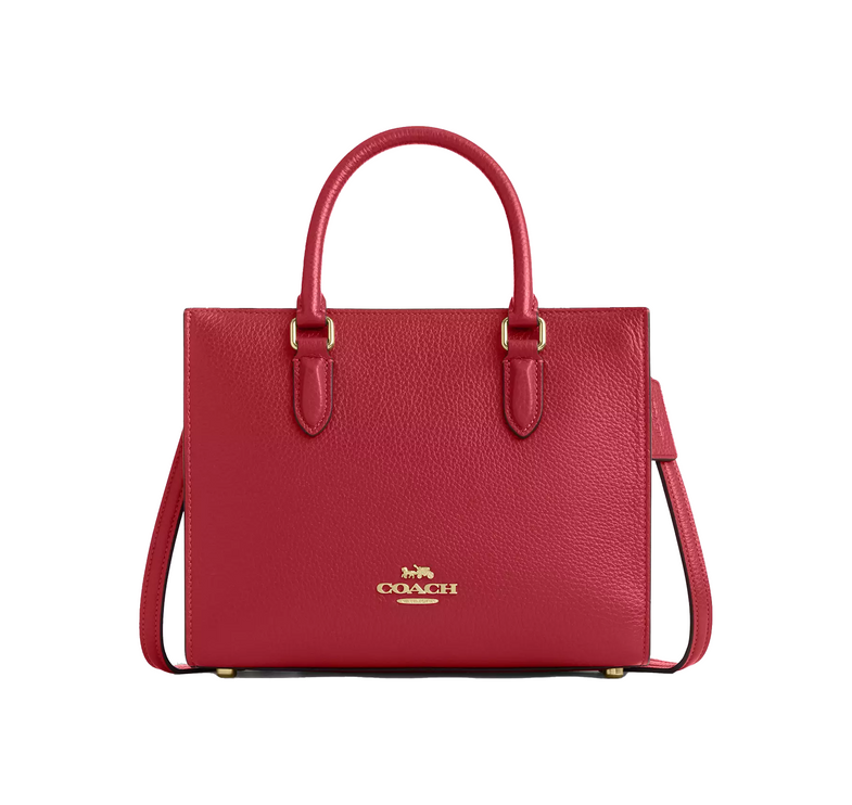 Coach Women's Maggie Small Tote Bag Gold/True Red
