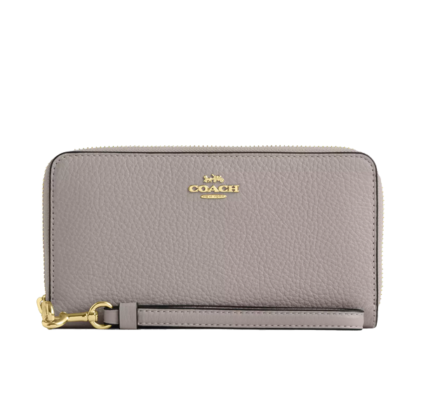 Coach Women's Long Zip Around Wallet Gold/Grey Birch