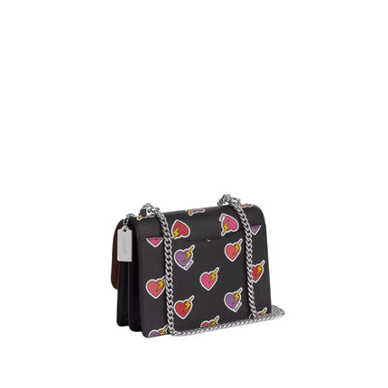 Coach Women's Klare Crossbody Bag With Heart Bolt Print Silver/Black Multi