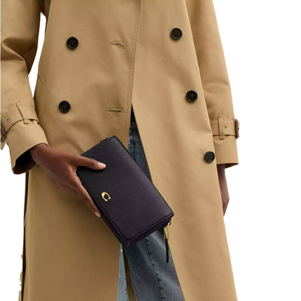 Coach Women's Mila Crossbody Bag With Signature Canvas Brass/Black