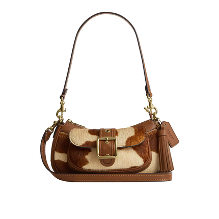 Coach Women's Ashton Mini Shoulder Bag In Haircalf With Cow Print Gold/Cow Multi