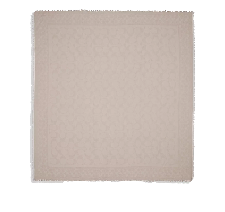 Coach Women's Signature Oversized Square Scarf Oatmeal