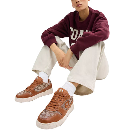 Coach Women's Soho Sneaker In Crystal Signature Jacquard Cocoa/Burnished Amber